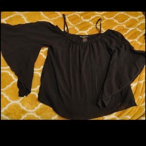 Women’s - Off Shoulder - Bohemian - Black - Top